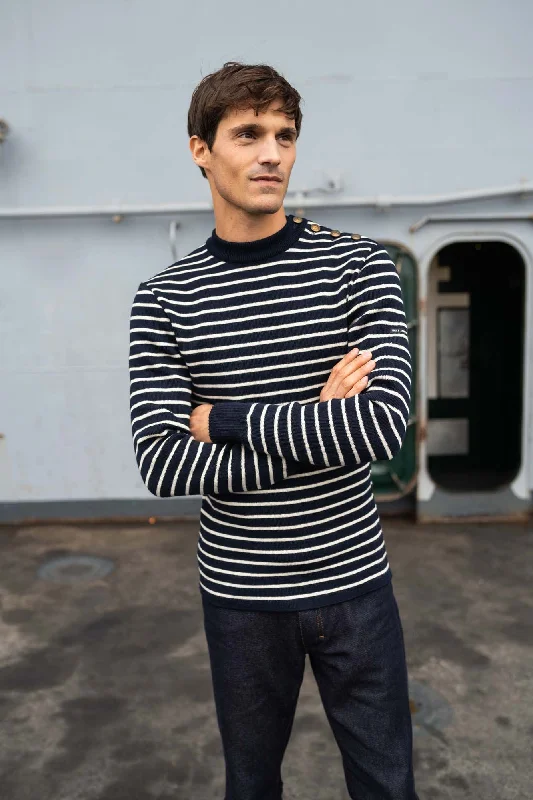 Compas striped sailor jumper - SAINT JAMES x Marine Nationale (MARINE/ECRU)