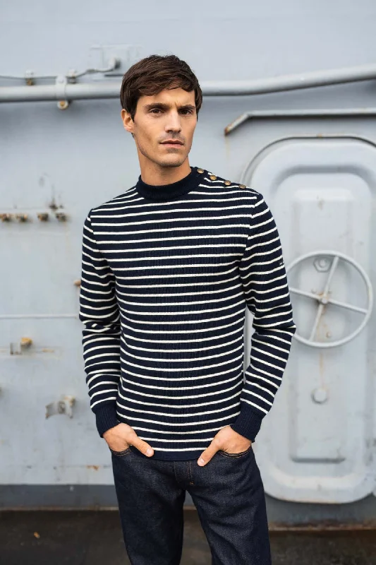 Compas striped sailor jumper - SAINT JAMES x Marine Nationale (MARINE/ECRU)