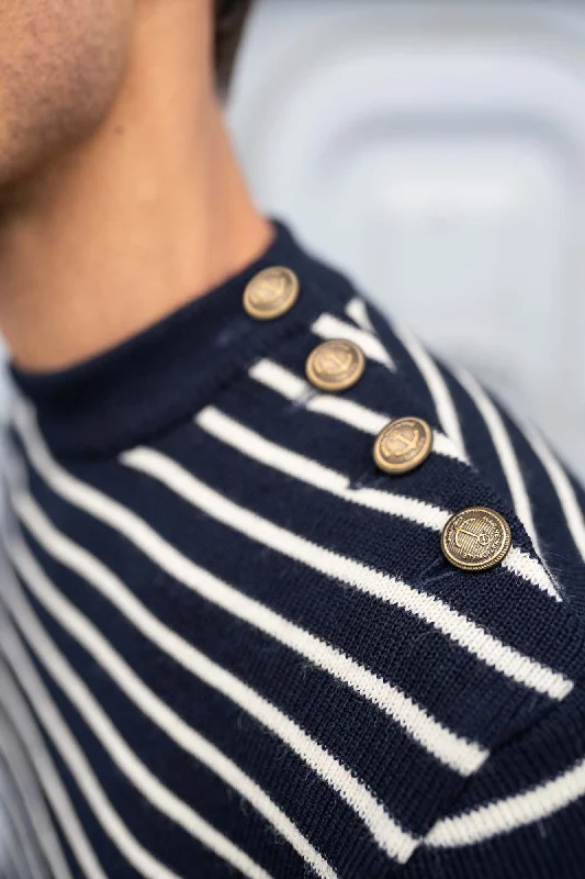 Compas striped sailor jumper - SAINT JAMES x Marine Nationale (MARINE/ECRU)