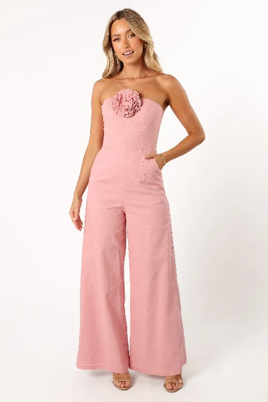 Daisy Strapless Jumpsuit - Dusty Rose