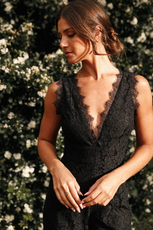 Eloise Lace Jumpsuit - Black