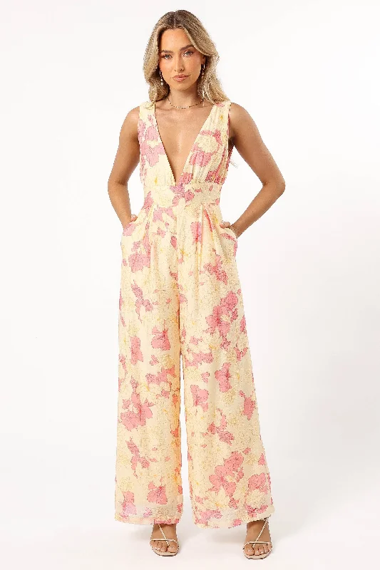 Halle Jumpsuit - Yellow Pink