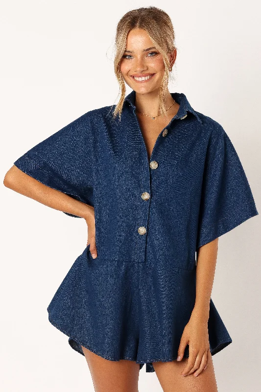 Harriette Romper - Dark Denim