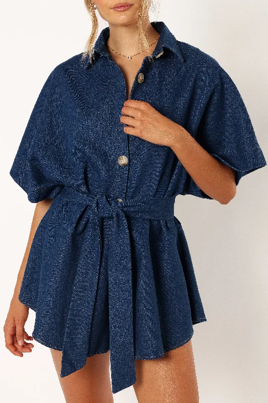 Harriette Romper - Dark Denim