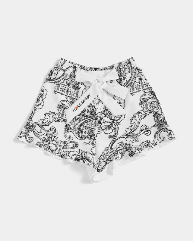 Hot Girl LOVE MONEY Women's All-Over Print Ruffle Shorts