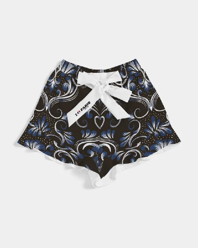 Hot Girl LOVE PARIS Women's All-Over Print Ruffle Shorts