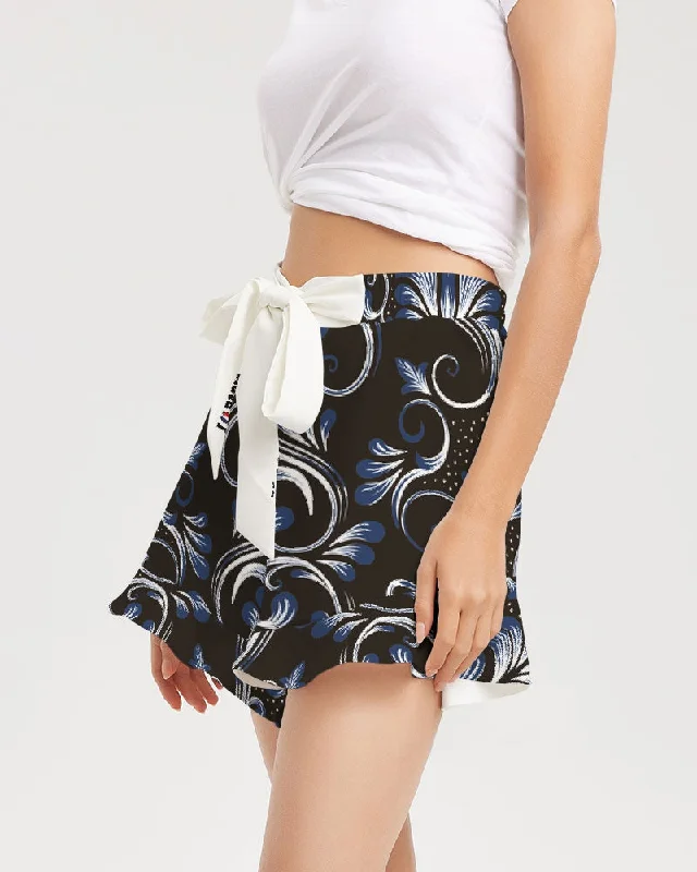 Hot Girl LOVE PARIS Women's All-Over Print Ruffle Shorts