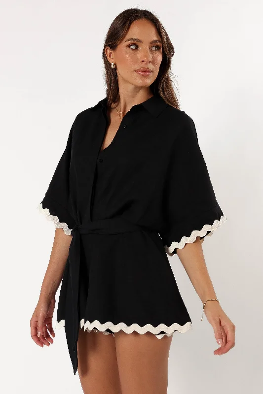 Isabella Romper - Black