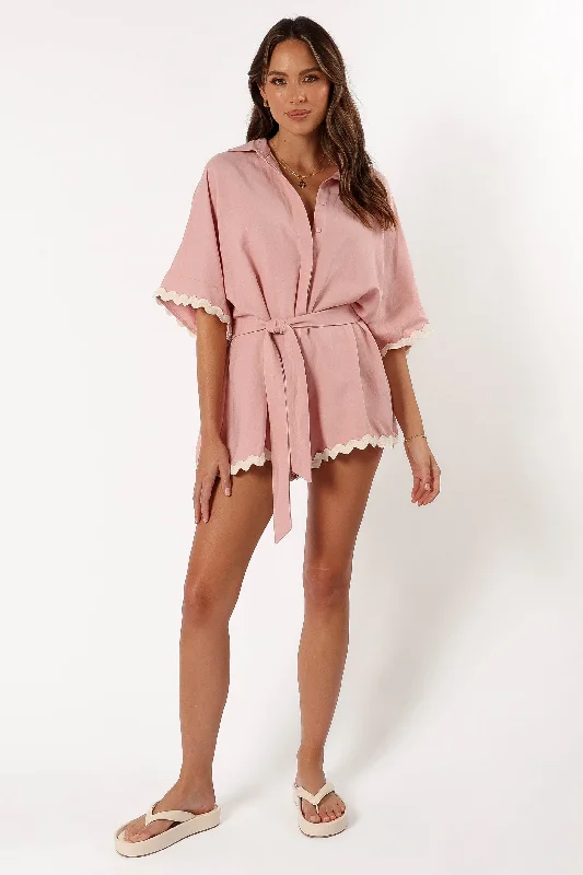 Isabella Romper - Pink