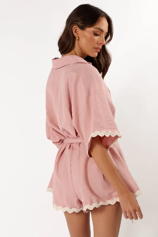 Isabella Romper - Pink