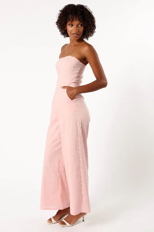 Jodie Strapless Jumpsuit - Pale Pink