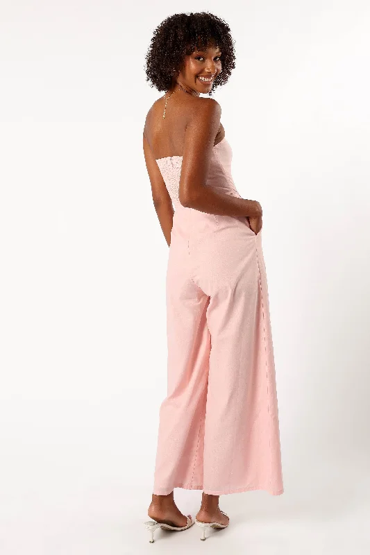 Jodie Strapless Jumpsuit - Pale Pink