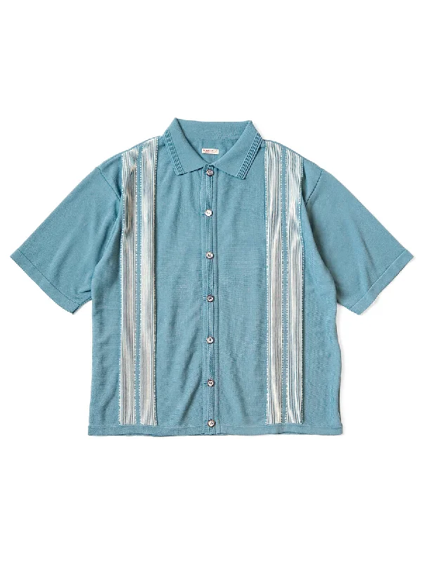 Kapital 14G Cotton Knit TENNESSEE Aloha Polo - Turquoise