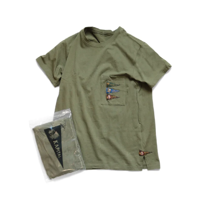 Kapital 20 /-Tianzhu Pennant T (4flags) - Khaki