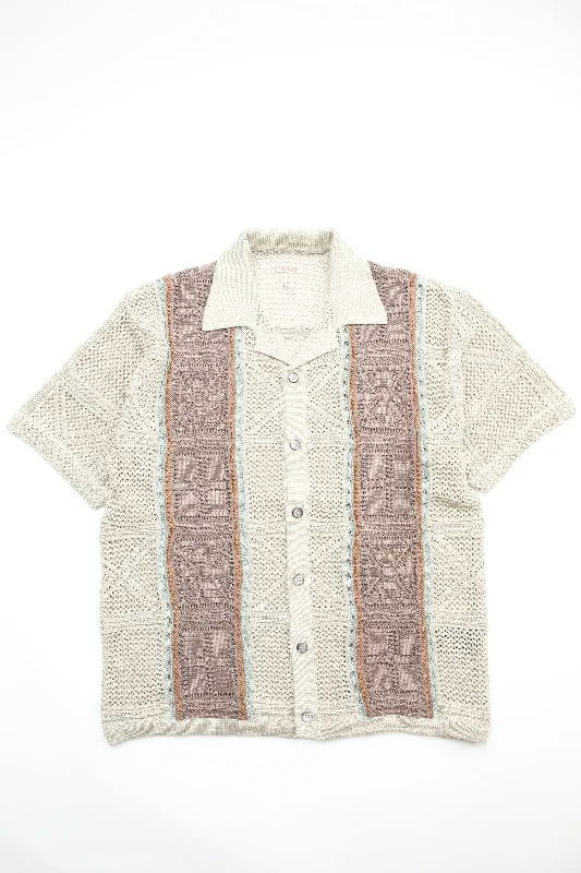 Kapital 7G Crochet Knit TENNESSEE Aloha Polo - Beige