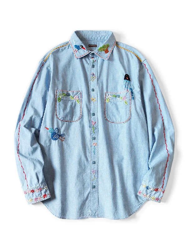 Kapital Chambray Work Shirt (MAGPIE) - Sax