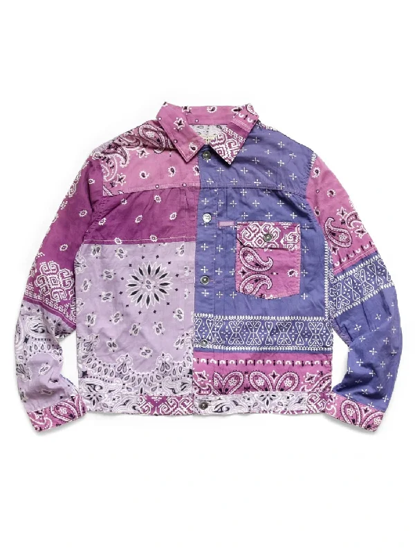 Kapital Gauze Bandana Patchwork 1st Jacket - Light Purple