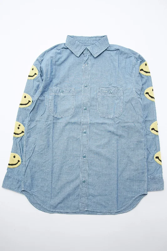 Kapital KOUNTRY Chambray Work Shirt (Smile) - Sax