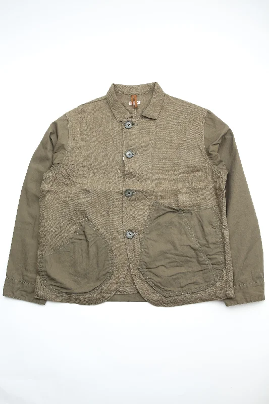 Kapital Linen Chino Cloth x Gabardine RINGOMAN Coverall - Khaki - (EK-1575)