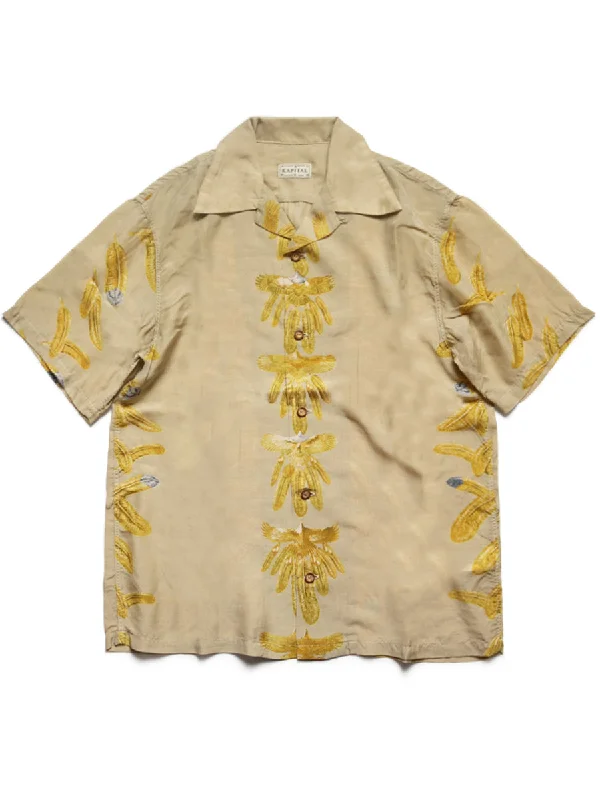 Kapital KOUNTRY REMAKE Silk Rayon EAGLE JEWEL Aloha Shirt - Ecru