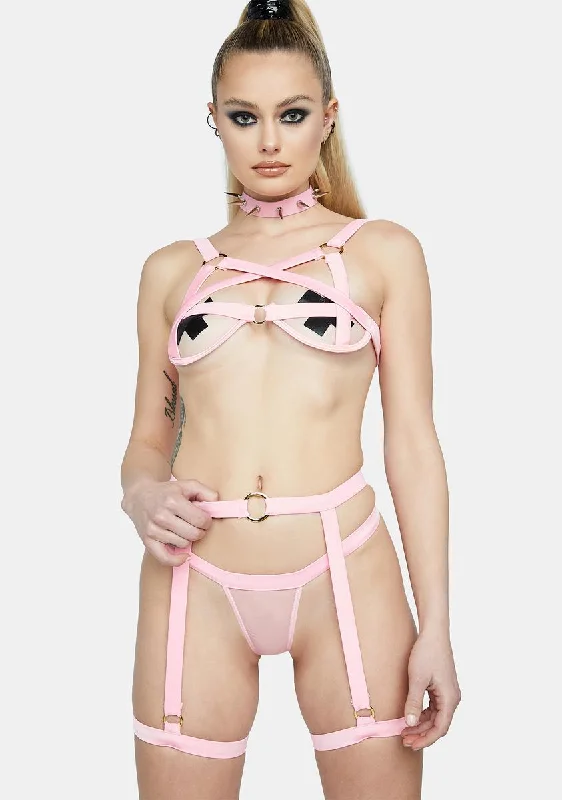 Light Pink Bounded To Love Lingerie Set