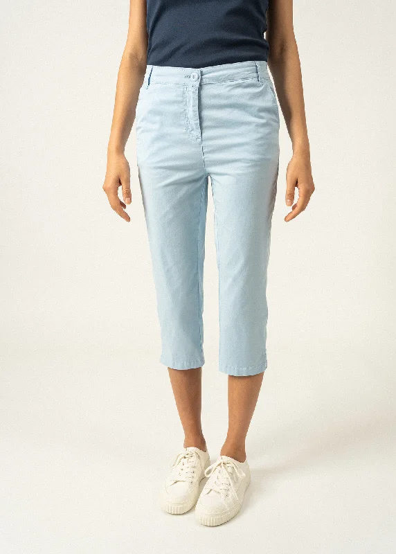 Marinette three quarter pants - in cotton twill (CIEL)