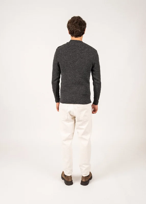 Matelot authentic sailor jumper - slim fit, in pure new wool (GRIS)