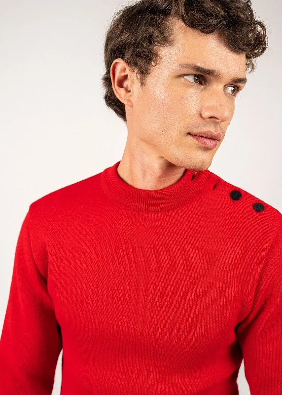 Matelot authentic sailor jumper - slim fit, in pure new wool (ROUGE)