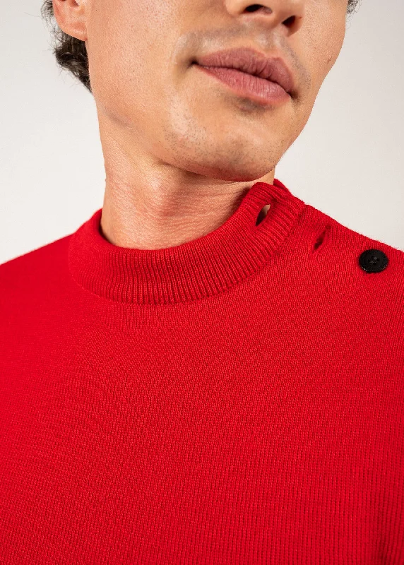 Matelot authentic sailor jumper - slim fit, in pure new wool (ROUGE)