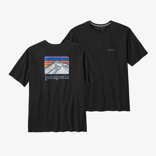 Patagonia Men's Line Logo Ridge Pocket Responsibili-Tee® (Ink Black)