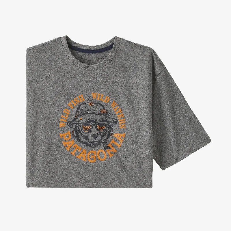 Patagonia Men's Take A Stand Responsibilli Tee - Wild Grizz: Gravel Heather