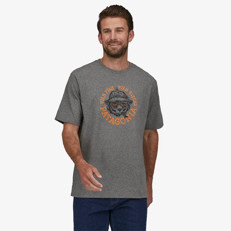 Patagonia Men's Take A Stand Responsibilli Tee - Wild Grizz: Gravel Heather