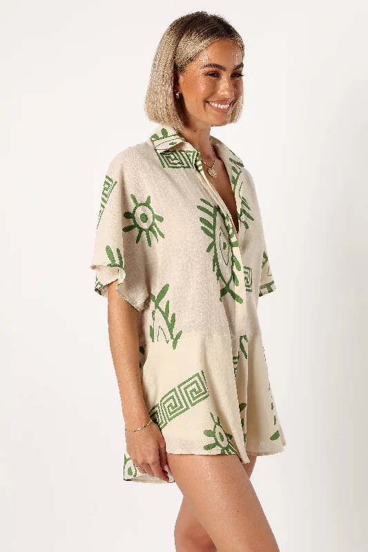 Sebastian Romper - Green Print