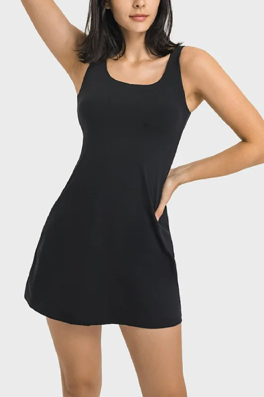 Hot Girl Like Skin Active Tank Dress with Built In Shorts