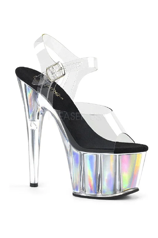 ADORE-708HGI Platform Sandal  | Clear Vinyl