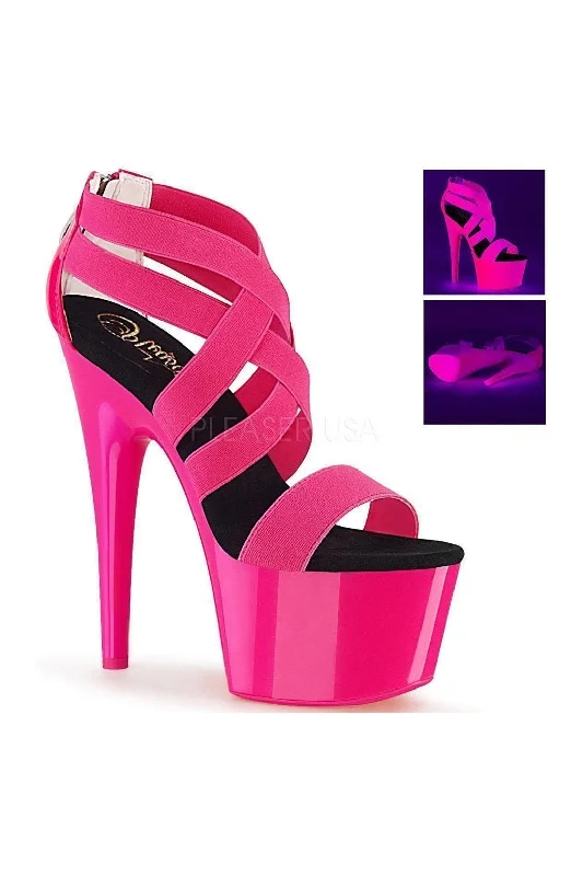 ADORE-769UV Exotic Platform Sandal | Fuchsia elastic