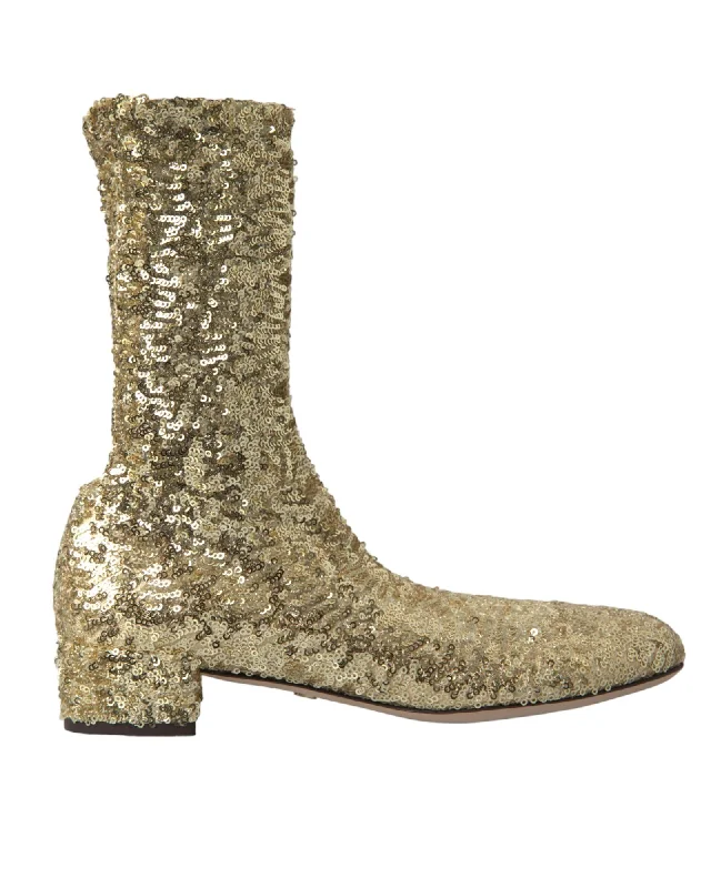 Dolce & Gabbana Sequined Short Boots