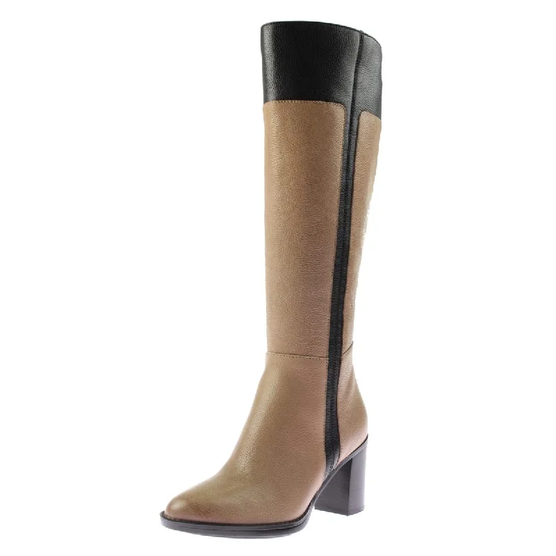 Frances Womens Wide Calf Leather Riding Boots