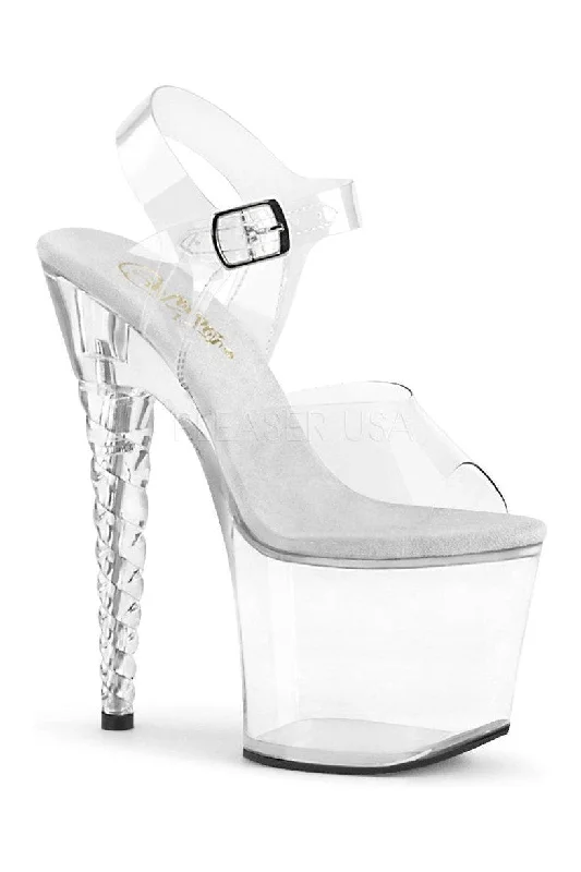 UNICORN-708 Platform Sandal | Clear Vinyl