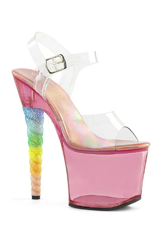 UNICORN-708T Platform Sandal | Clear Vinyl