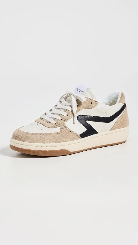 rag & bone Women's Retro Court Sneakers, Dove/Sand