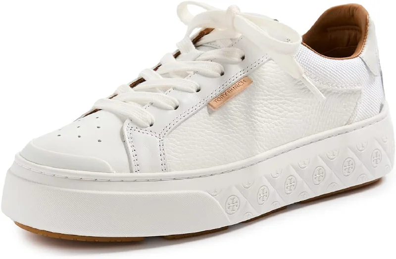 Tory Burch Women's Ladybug Leather Sneakers, White/White/White