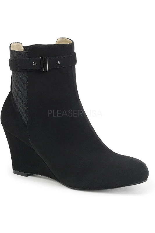 KIMBERLY-102 Ankle Boot | Black Faux Leather