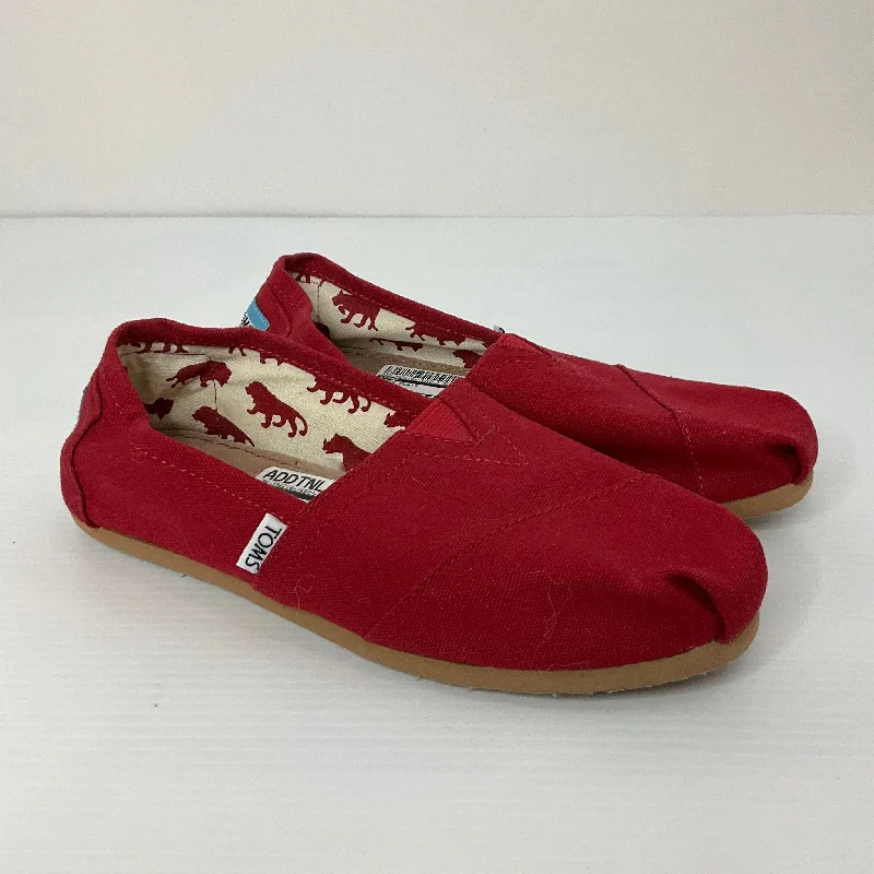 Red Shoes Flats Toms, Size 7.5