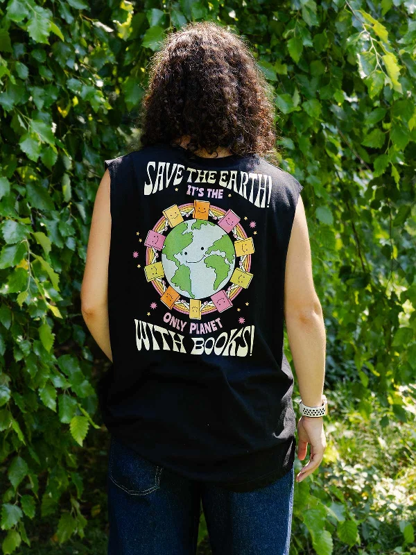 Only Planet with Books Unisex Tank Top (Print Shop)