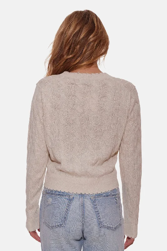 Satya Cable Cropped Cardigan Oatmeal