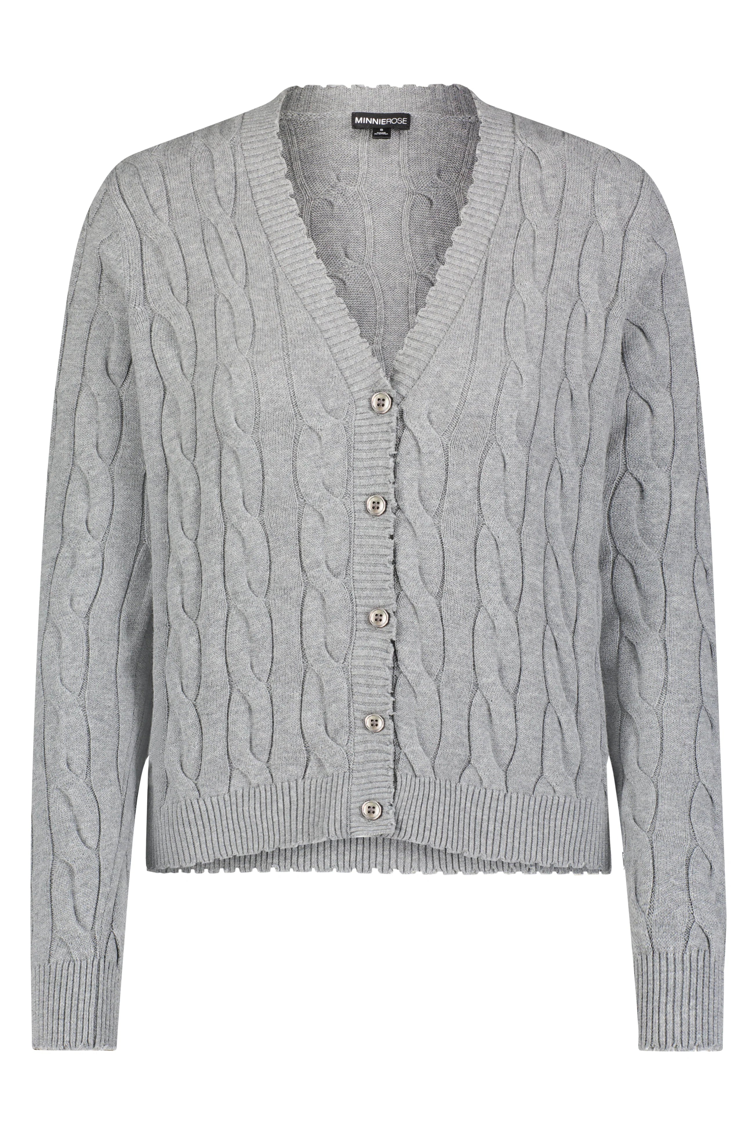 Cotton Cable Cardigan Grey Shadow