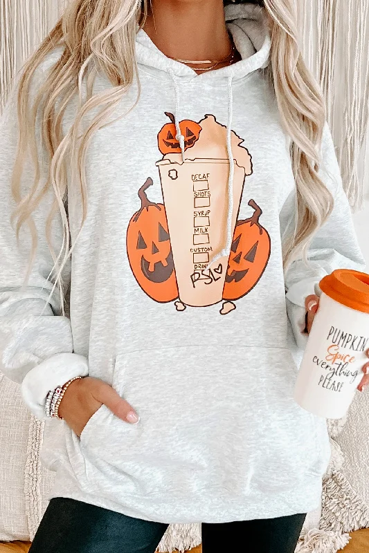 Pumpkins & PSL Graphic Hoodie (Sport Grey) - Print On Demand