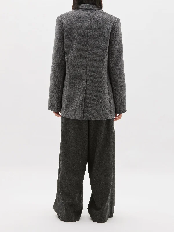 slim line wool twill coat