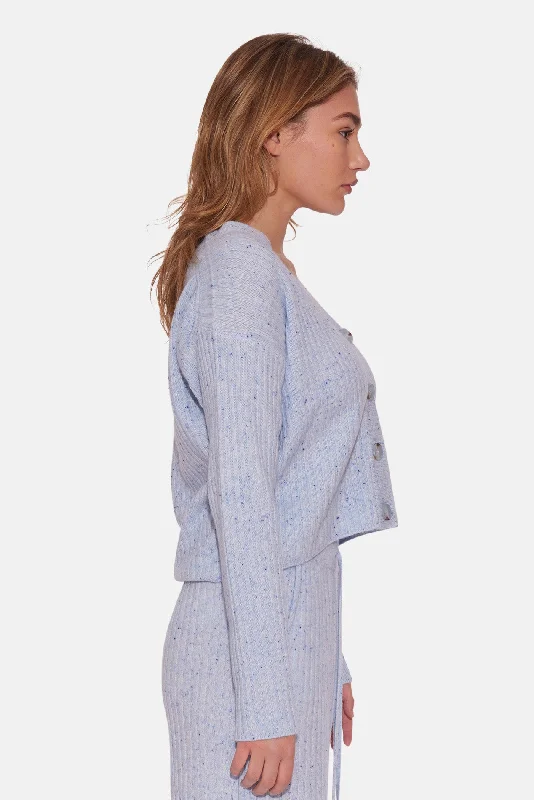 Beatrice Ribbed Cardigan Blue Mint